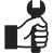 ikona dłoni trzymającej klucz francuski